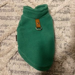 Green dog vest fleece xs